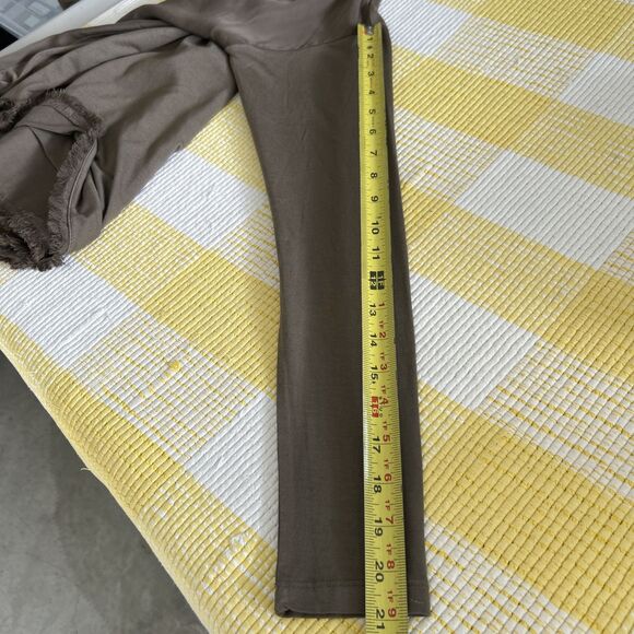 SANCTAMUERTE Top Raw Hem Brown Blouse Size XS Fringes Long Sleeve Oversize Boxy - Picture 11 of 11